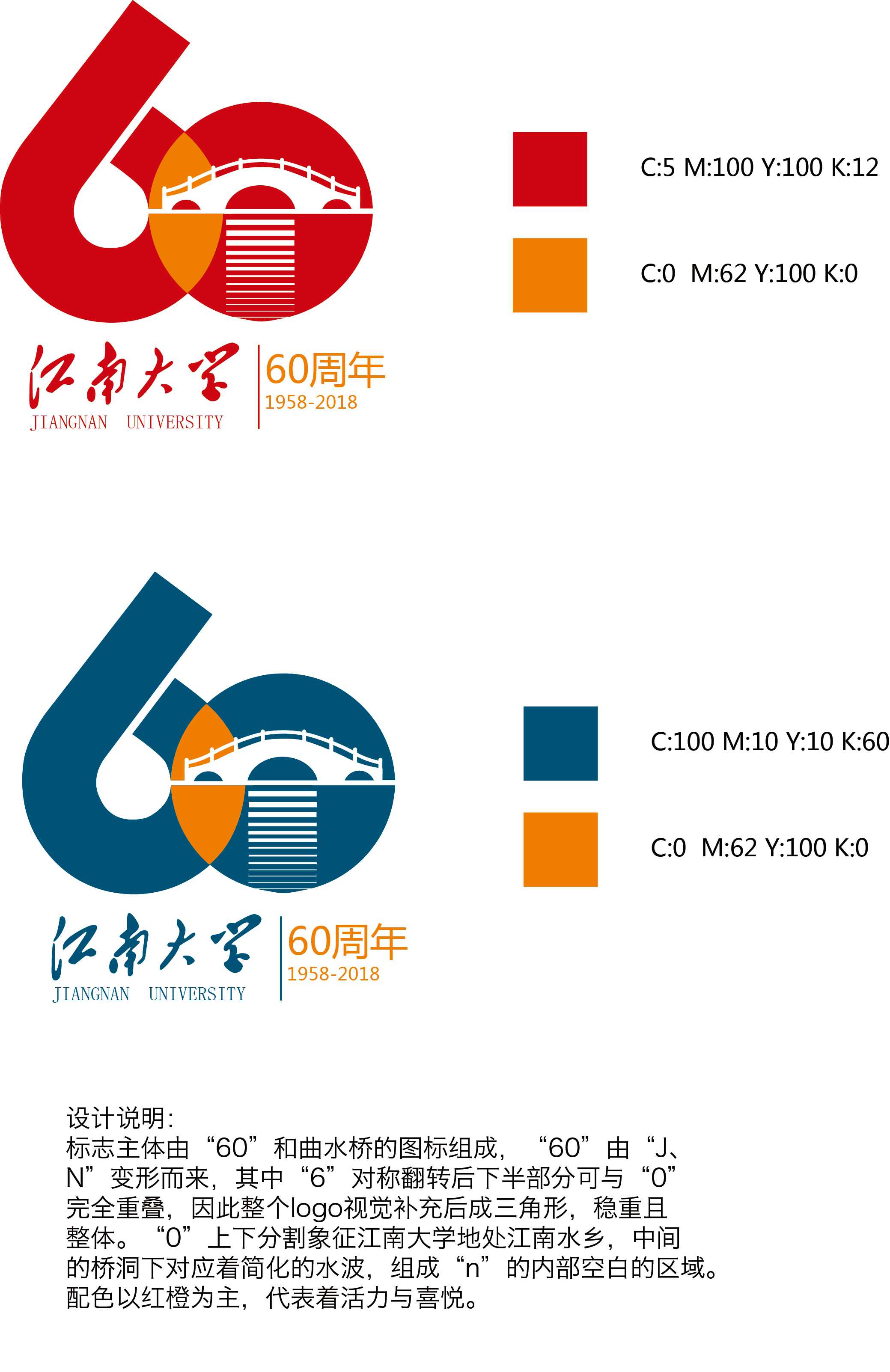 江南大学60周年校庆标识